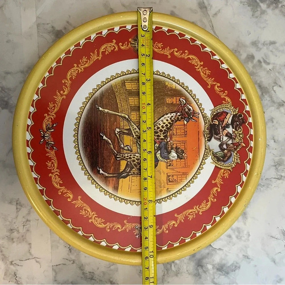 Restoration Hardware 10” Retro Metal Circus Theme Plates With Container and Lid - Picture 6 of 11